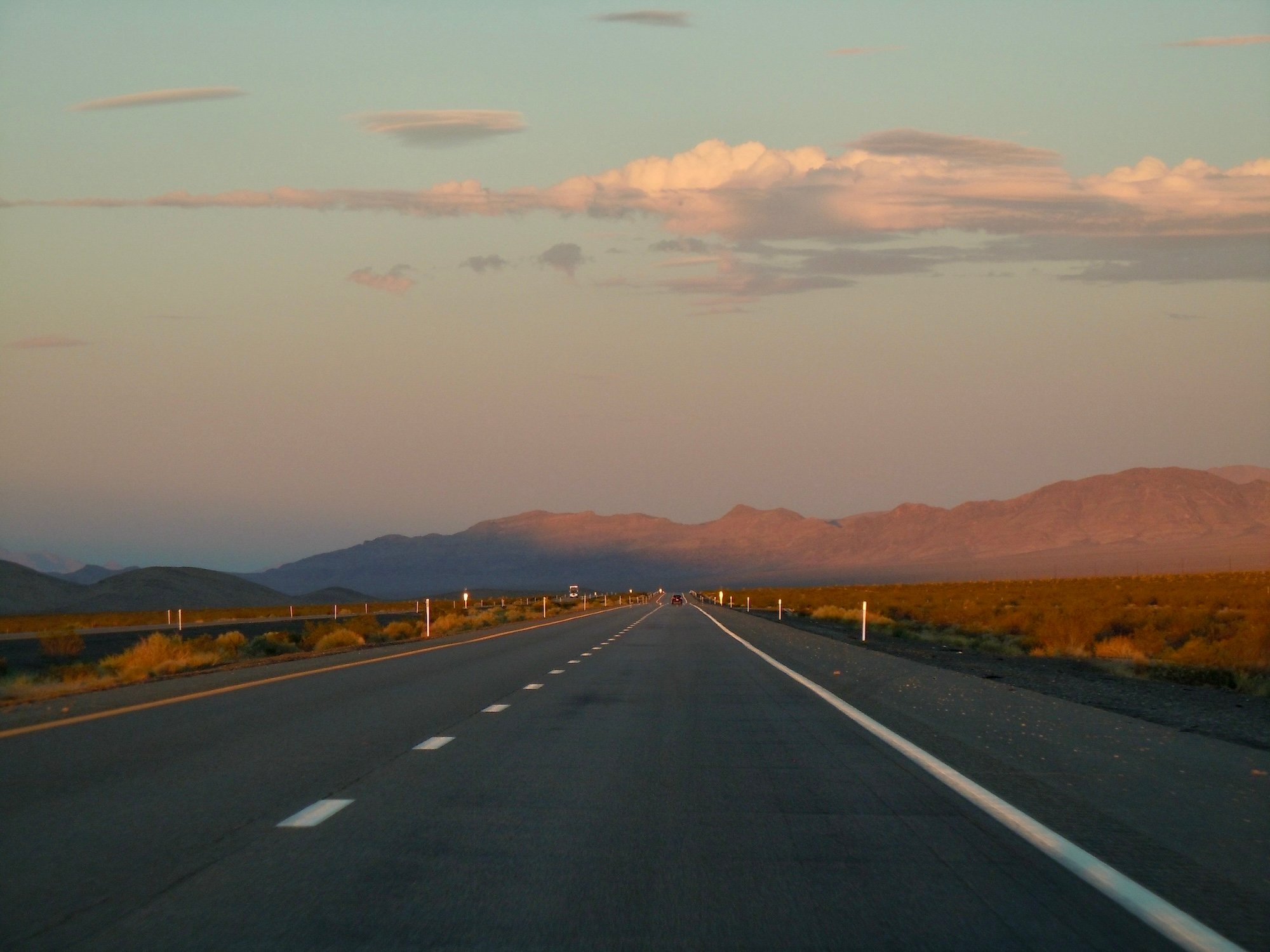 Nevada road at dusk